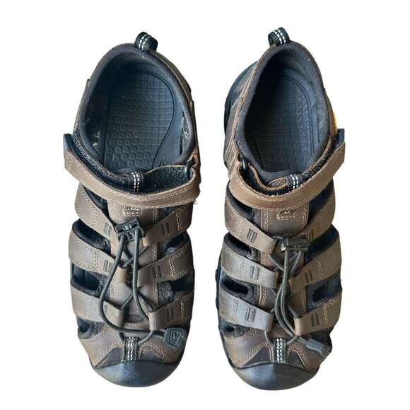 KEEN Whisper Sandals Leather Men's Youth Dark Brown Size 5 Outdoor Hiking - Picture 3 of 10
